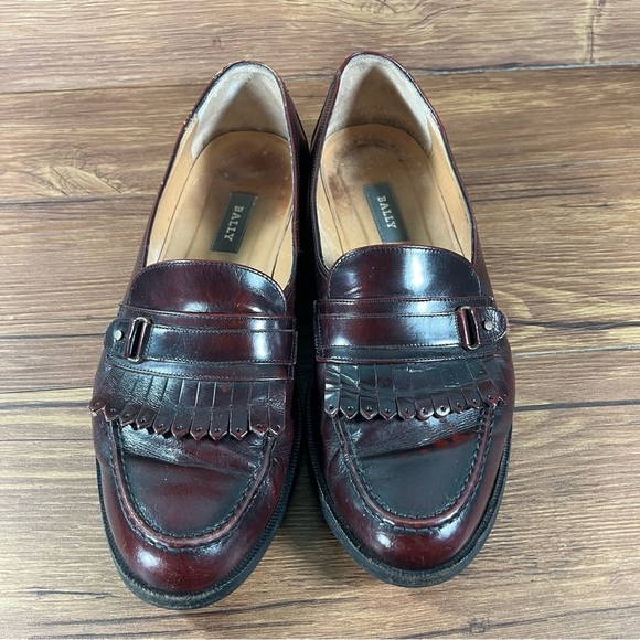 BALLY Glasgow Leather Tassel Slip-On Loafers Men’s Size 10 Shoes - Picture 6 of 11